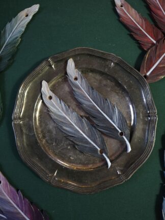 Piórko duże - stalowe - zapięcie na kołek