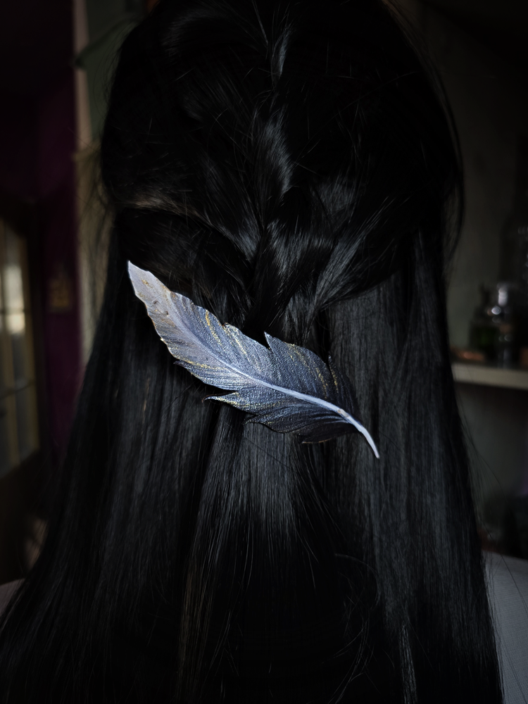 Piórko małe - stalowe - zapięcie metalowe - obrazek 4