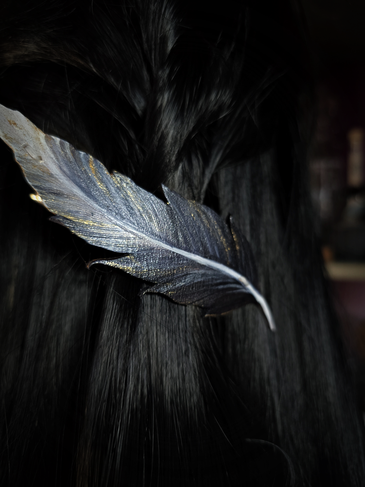 Piórko małe - stalowe - zapięcie metalowe - obrazek 5